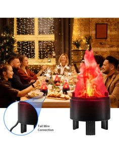 Lámpara de Llama LED 3D WVIOUOPU - Efecto Fuego Simulado 2