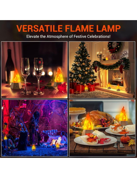 Lámpara de Fuego Falso Ollcuz LED Recargable USB 3 Modos