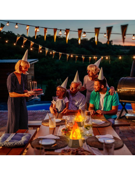 Lámpara de Fuego Falso Ollcuz LED Recargable USB 3 Modos