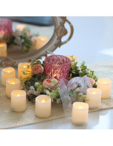 Paquete de 48 Velas Votivas LED Sin Llama Jingtech 3.81cm