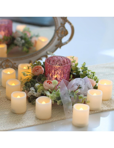 Paquete de 48 Velas Votivas LED Sin Llama Jingtech 3.81cm