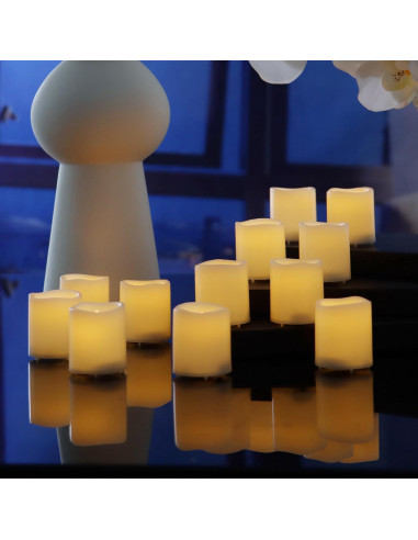 Paquete de 48 Velas Votivas LED Sin Llama Jingtech 3.81cm