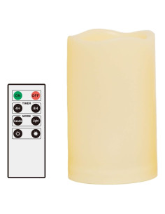 Vela LED de Pilar a Prueba de Agua Jingtech 12.7 cm con Control Remoto