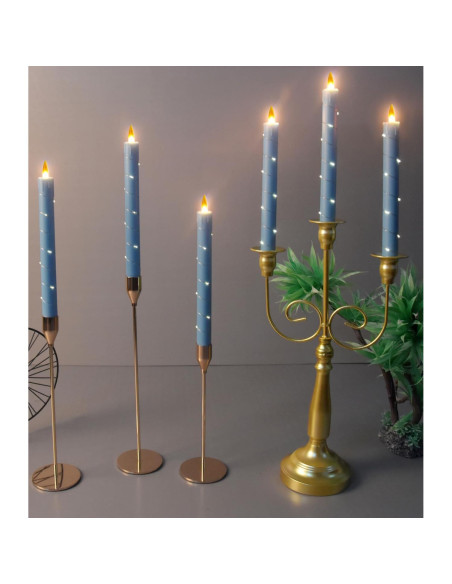 Juego de 3 Velas LED Sin Llama DANIP Azul Cielo con Control Remoto