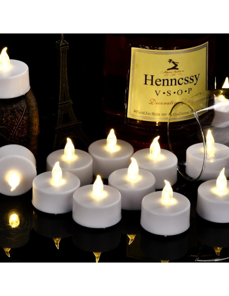 Luces LED de té con control remoto 12 Pack - Blanco cálido