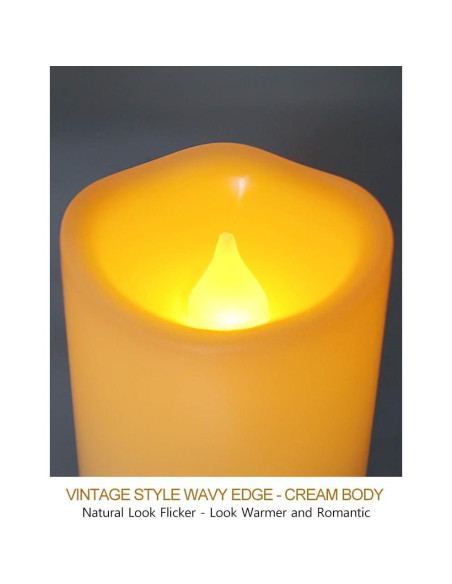 Paquete de 2 Velas LED de Pilar 15x6 cm Crema IP64