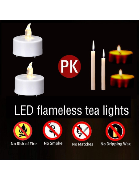 Luces LED de té con control remoto 12 Pack - Blanco cálido