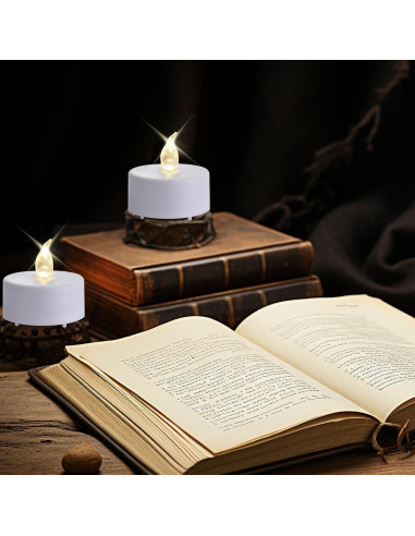 Luces LED de té con control remoto 12 Pack - Blanco cálido