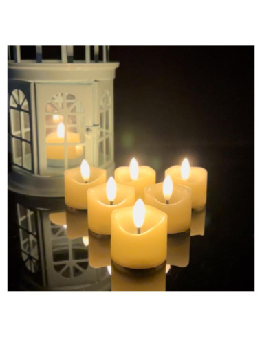 Vela LED sin llama Qidol Home, 6 piezas, 3.81 cm, batería
