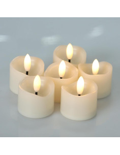 Vela LED sin llama Qidol Home, 6 piezas, 3.81 cm, batería 2