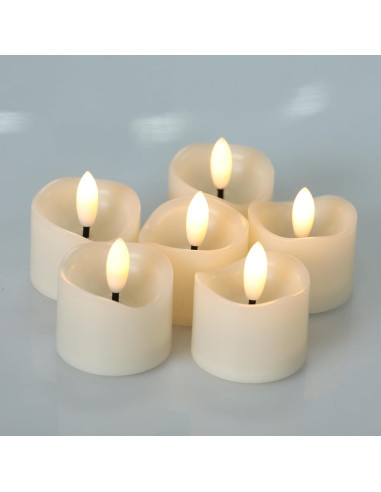Vela LED sin llama Qidol Home, 6 piezas, 3.81 cm, batería