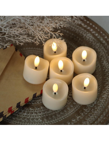 Vela LED sin llama Qidol Home, 6 piezas, 3.81 cm, batería