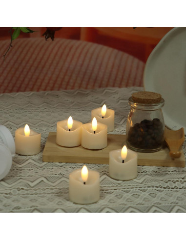 Vela LED sin llama Qidol Home, 6 piezas, 3.81 cm, batería