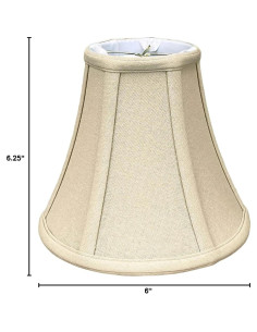 Pantalla de Lámpara True Bell Royal Designs 8.9x15.2x15.9 cm Lino Beige 2