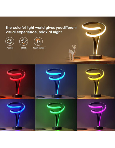 Lámpara de Mesa LED RGB Airnasa Espiral Táctil 29.5cm