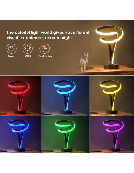 Lámpara de Mesa LED RGB Airnasa Espiral Táctil 29.5cm