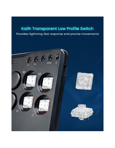 Controlador Arcade JZW-Shop P12 Turbo RGB para Switch/PC/PS4