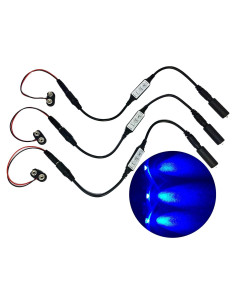 Paquete de 3 Luces LED Estroboscópicas Azules MEL 9V
