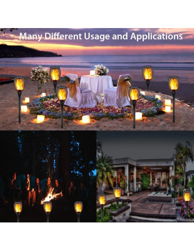 Luces Solares de Antorcha Gold Armour - 96 LED, 108.9 cm