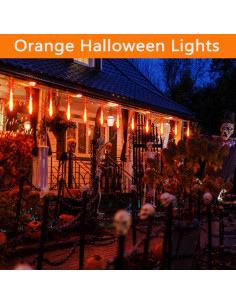 Luces de Lluvia de Meteoros Naranjas 40 cm Aokudoni para Halloween 2
