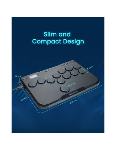 Controlador Arcade JZW-Shop P12 Turbo RGB para Switch/PC/PS4