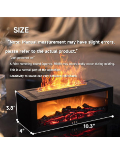 Difusor de Aceite Esencial TMEHM A4 Negro Grande con Llama 2