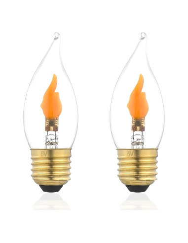 Bombilla LED de Llama C35 Xiaokalami E26 1800K 2W 2Pack