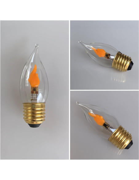 Bombilla LED de Llama C35 Xiaokalami E26 1800K 2W 2Pack Bombilla LED de Llama C35 Xiaokalami E26 1800K 2W 2Pack