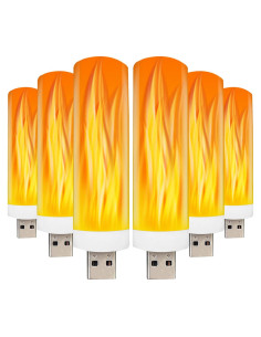 Bombillas LED Efecto Llama USB DASITON 6 Pack Decoración