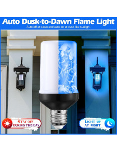 Bombillas LED Efecto Llama Retisee, Sensor Crepúsculo, 2 Pzs 2