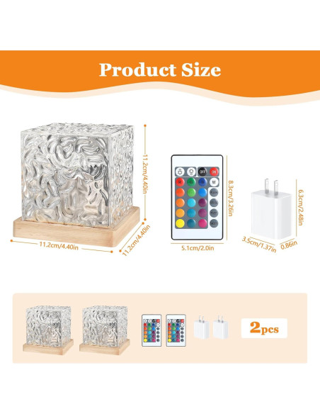 Paquete de 2 Lámparas de Olas ITEFDTUTNE 16 Colores RGB