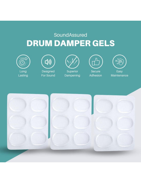 Almohadillas de Gel SoundAssured para Tambores - Paquete 18