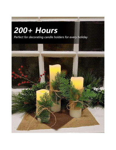 Juego de 10 Velas LED Parpadeantes Salipt - Marfil a Prueba de Agua