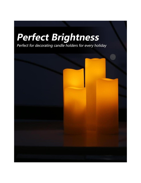 Juego de 10 Velas LED Parpadeantes Salipt - Marfil a Prueba de Agua