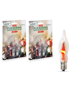 Bombilla de Llama Parpadeante Tupkee E12 Naranja 1W - Paquete de 2