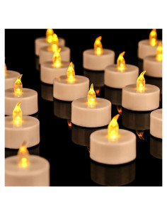 24 Velas de Té LED Sin Llama Partyreal Amarillas Cálidas
