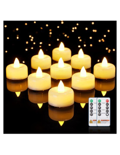 Velas LED Remotas Amagic 24 Piezas Marfil con Temporizador