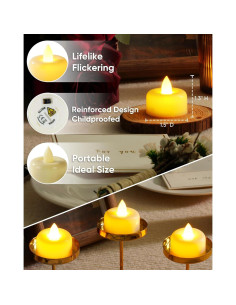 Velas LED Remotas Amagic 24 Piezas Marfil con Temporizador 2