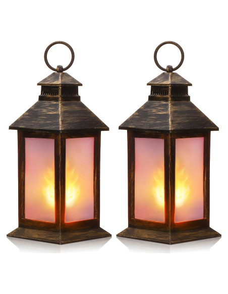 Linternas Vintage LED Tondiamo 2 Pcs 21.3 cm Bronce Decorativas