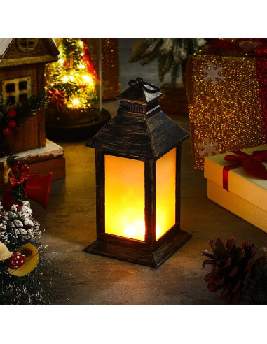 Linternas Vintage LED Tondiamo 2 Pcs 21.3 cm Bronce Decorativas