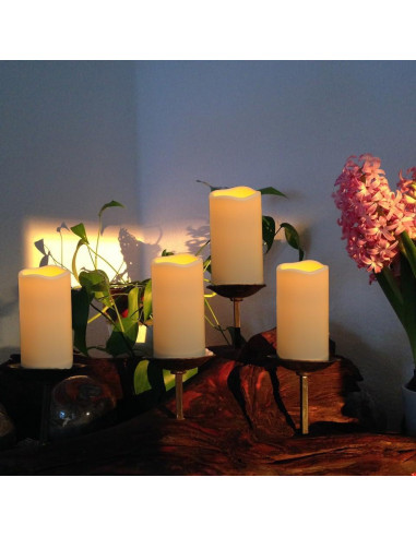 9 Velas LED Sin Llama Biyanuo para Exteriores con Control Remoto