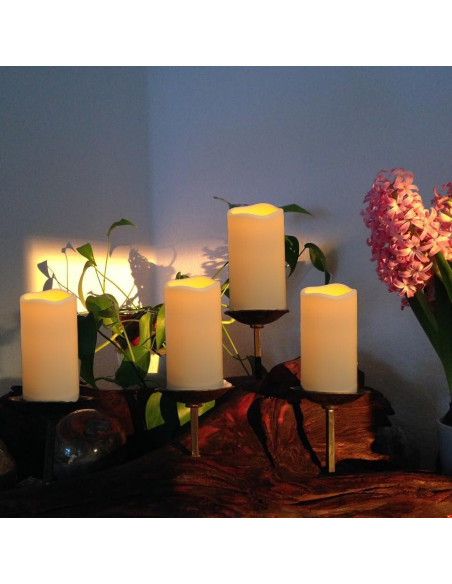 9 Velas LED Sin Llama Biyanuo para Exteriores con Control Remoto