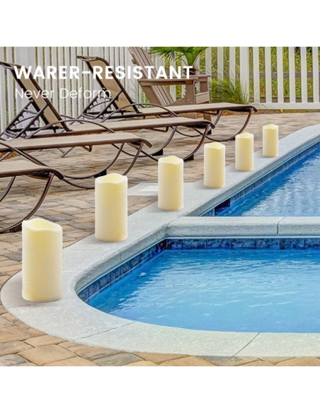 9 Velas LED Sin Llama Biyanuo para Exteriores con Control Remoto