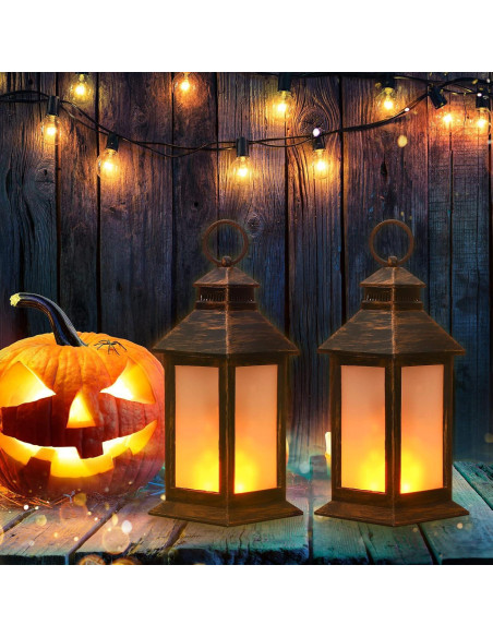 Linternas Vintage LED Tondiamo 2 Pcs 21.3 cm Bronce Decorativas