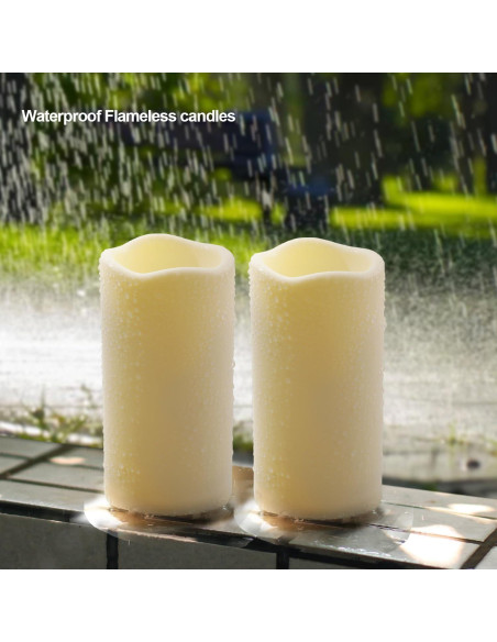 9 Velas LED Sin Llama Biyanuo para Exteriores con Control Remoto