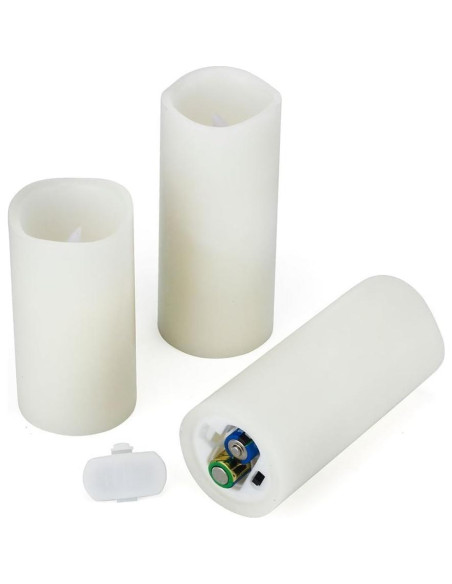 Juego de 9 Velas LED Sin Llama Marfil HLF con Control Remoto