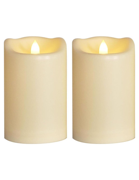 Vela LED de Pilar Impermeable Jingtech 10.16x15.24 cm Paquete de 2