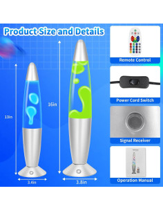 Lámpara de Movimiento Líquido LED RGB Besight 34.3cm Control Remoto 2