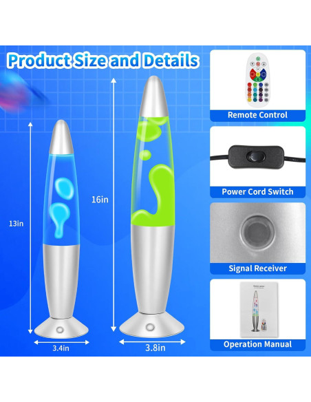 Lámpara de Movimiento Líquido LED RGB Besight 34.3cm Control Remoto