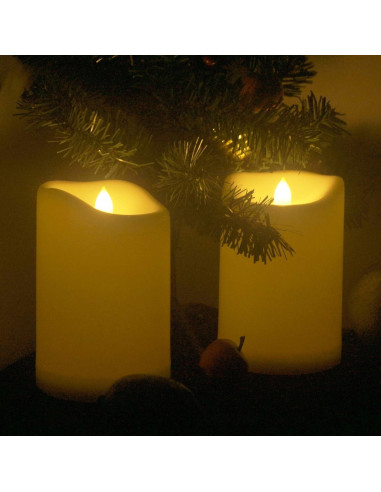 Vela LED de Pilar Impermeable Jingtech 10.16x15.24 cm Paquete de 2